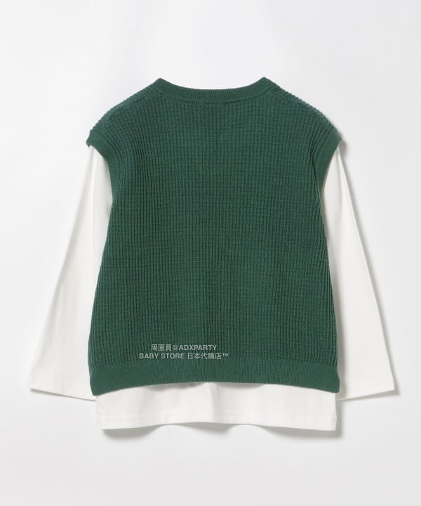 日本童裝 BEAMS mini 針織背心&長袖上衣套裝 90-150cm 男童款 秋冬季 TOPS