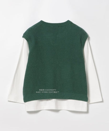 日本童裝 BEAMS mini 針織背心&長袖上衣套裝 90-150cm 男童款 秋冬季 TOPS