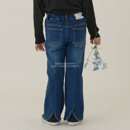 日本童裝 Ly# mine 後開衩喇叭褲 100-150cm 女童款 秋季 PANTS