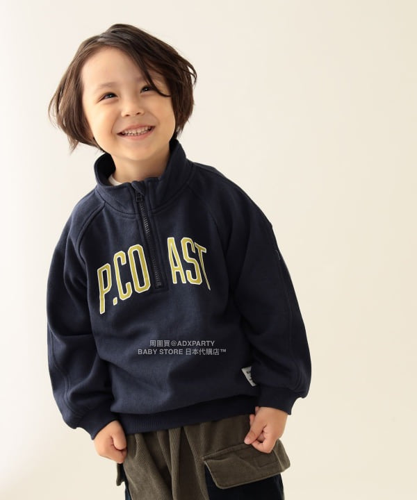 日本童裝 BEAMS mini 半拉鍊衛衣 90-140cm 男童款/女童款 秋冬季 TOPS