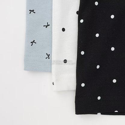 日本童裝 Ly# mine [柔軟棉] 荷葉邊印花上衣 100-150cm 女童款 秋季 TOPS