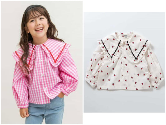 日本童裝 BREEZE 大領襯衫 80-140cm 女童款 冬季 TOPS