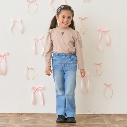 日本童裝 Ly# mine 2Way 雙面兩著【柔軟棉】花邊上衣 100-150cm 女童款 秋季 TOPS