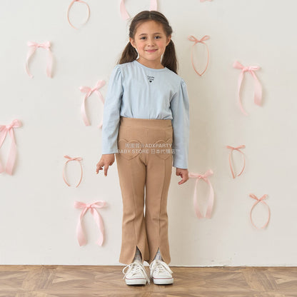 日本童裝 Ly# mine 2Way 雙面兩著【柔軟棉】花邊上衣 100-150cm 女童款 秋季 TOPS