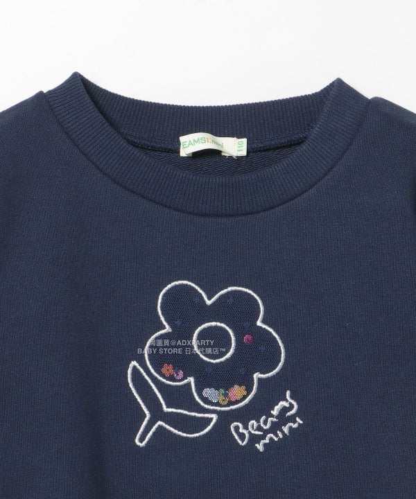 日本童裝 BEAMS mini 薄紗袖衛衣 90-140cm 女童款 秋冬季 TOPS