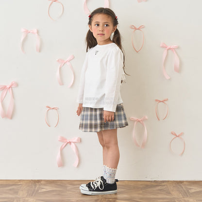 日本童裝 Ly# mine 2Way 雙面兩著【柔軟棉】花邊上衣 100-150cm 女童款 秋季 TOPS