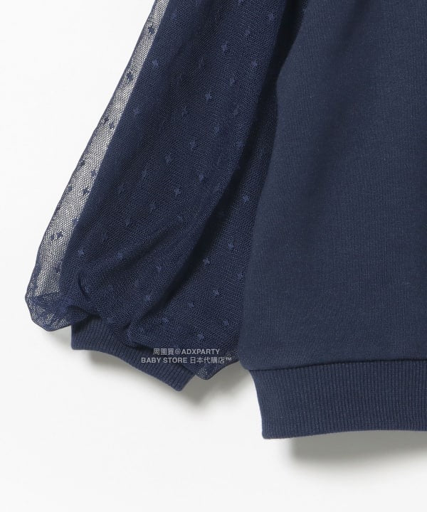 日本童裝 BEAMS mini 薄紗袖衛衣 90-140cm 女童款 秋冬季 TOPS