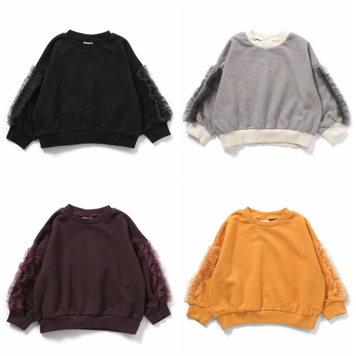 日本童裝 BREEZE 薄紗荷葉邊衛衣 90-150cm 女童款 冬季 TOPS