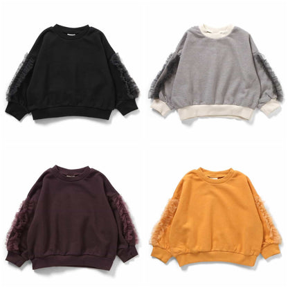 日本童裝 BREEZE 薄紗荷葉邊衛衣 90-150cm 女童款 冬季 TOPS