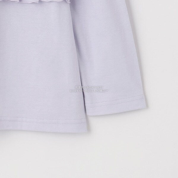 日本童裝 Ly# mine 2Way 雙面兩著【柔軟棉】花邊上衣 100-150cm 女童款 秋季 TOPS