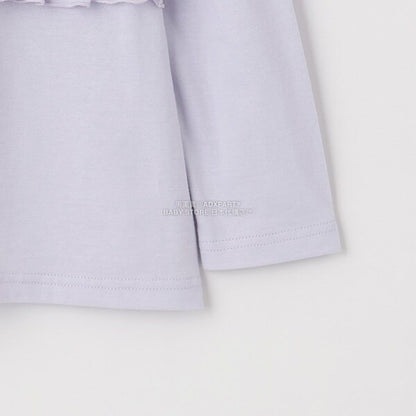 日本童裝 Ly# mine 2Way 雙面兩著【柔軟棉】花邊上衣 100-150cm 女童款 秋季 TOPS