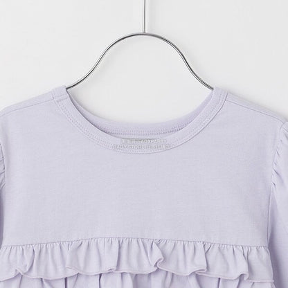 日本童裝 Ly# mine 2Way 雙面兩著【柔軟棉】花邊上衣 100-150cm 女童款 秋季 TOPS