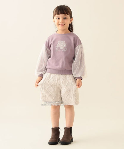 日本童裝 BEAMS mini 薄紗袖衛衣 90-140cm 女童款 秋冬季 TOPS