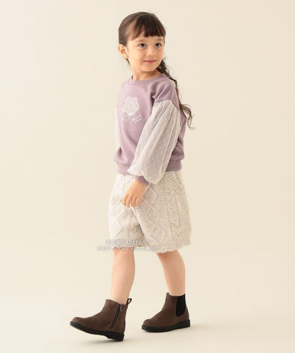 日本童裝 BEAMS mini 薄紗袖衛衣 90-140cm 女童款 秋冬季 TOPS