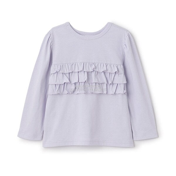 日本童裝 Ly# mine 2Way 雙面兩著【柔軟棉】花邊上衣 100-150cm 女童款 秋季 TOPS