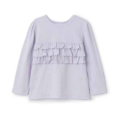 日本童裝 Ly# mine 2Way 雙面兩著【柔軟棉】花邊上衣 100-150cm 女童款 秋季 TOPS