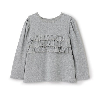 日本童裝 Ly# mine 2Way 雙面兩著【柔軟棉】花邊上衣 100-150cm 女童款 秋季 TOPS