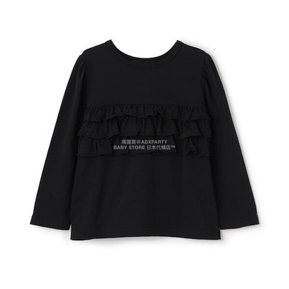 日本童裝 Ly# mine 2Way 雙面兩著【柔軟棉】花邊上衣 100-150cm 女童款 秋季 TOPS