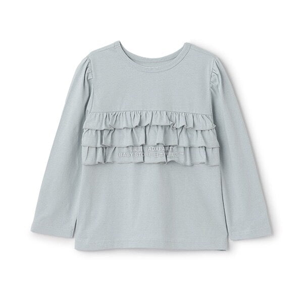 日本童裝 Ly# mine 2Way 雙面兩著【柔軟棉】花邊上衣 100-150cm 女童款 秋季 TOPS