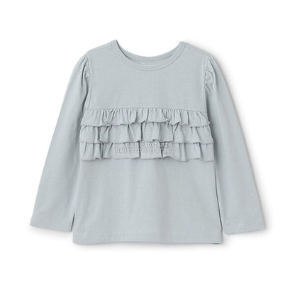 日本童裝 Ly# mine 2Way 雙面兩著【柔軟棉】花邊上衣 100-150cm 女童款 秋季 TOPS