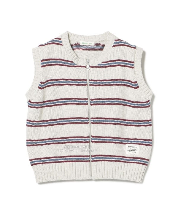 日本童裝 BEAMS mini 條紋針織背心外套 90-140cm 男童款/女童款 秋冬季 OUTERWEAR