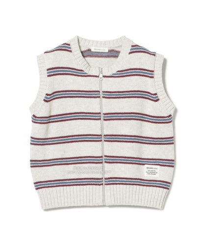日本童裝 BEAMS mini 條紋針織背心外套 90-140cm 男童款/女童款 秋冬季 OUTERWEAR