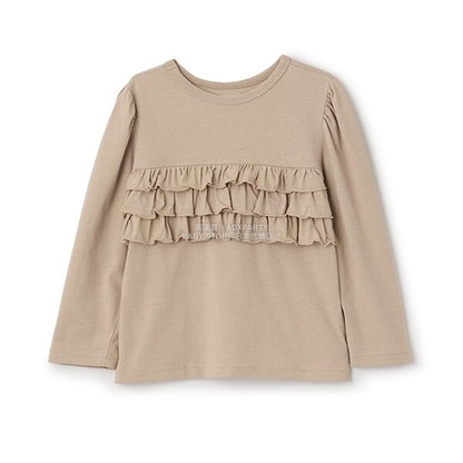 日本童裝 Ly# mine 2Way 雙面兩著【柔軟棉】花邊上衣 100-150cm 女童款 秋季 TOPS