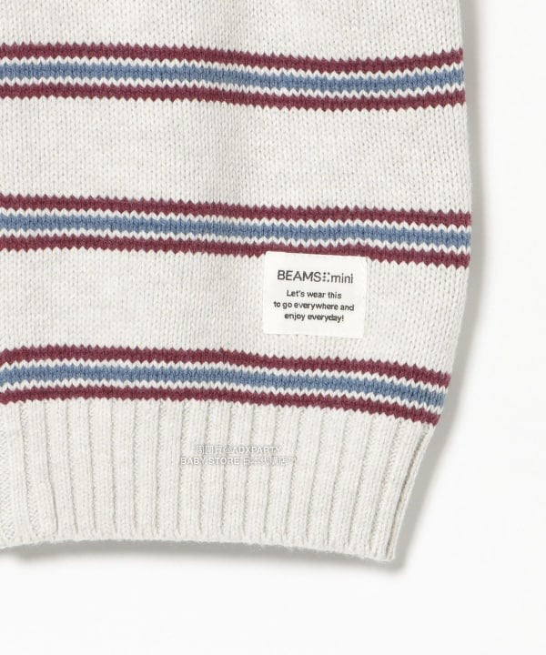 日本童裝 BEAMS mini 條紋針織背心外套 90-140cm 男童款/女童款 秋冬季 OUTERWEAR