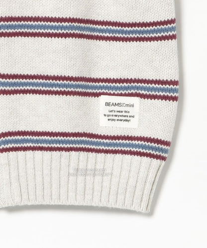 日本童裝 BEAMS mini 條紋針織背心外套 90-140cm 男童款/女童款 秋冬季 OUTERWEAR