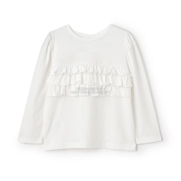 日本童裝 Ly# mine 2Way 雙面兩著【柔軟棉】花邊上衣 100-150cm 女童款 秋季 TOPS