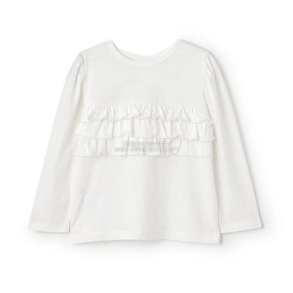 日本童裝 Ly# mine 2Way 雙面兩著【柔軟棉】花邊上衣 100-150cm 女童款 秋季 TOPS