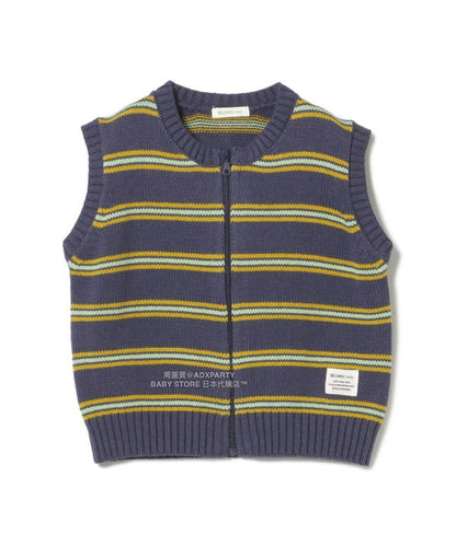 日本童裝 BEAMS mini 條紋針織背心外套 90-140cm 男童款/女童款 秋冬季 OUTERWEAR