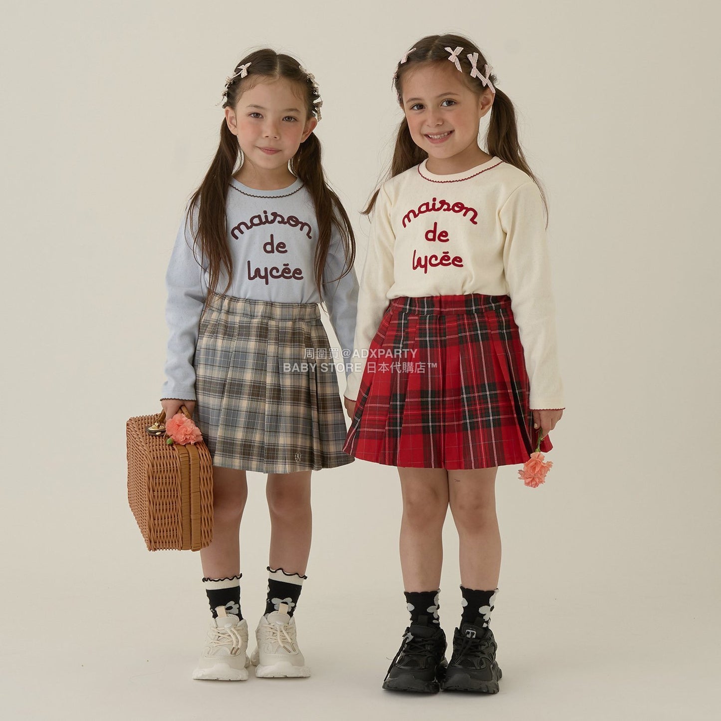 日本童裝 Ly# mine 字團網眼長袖上衣 100-150cm 女童款 秋季 TOPS