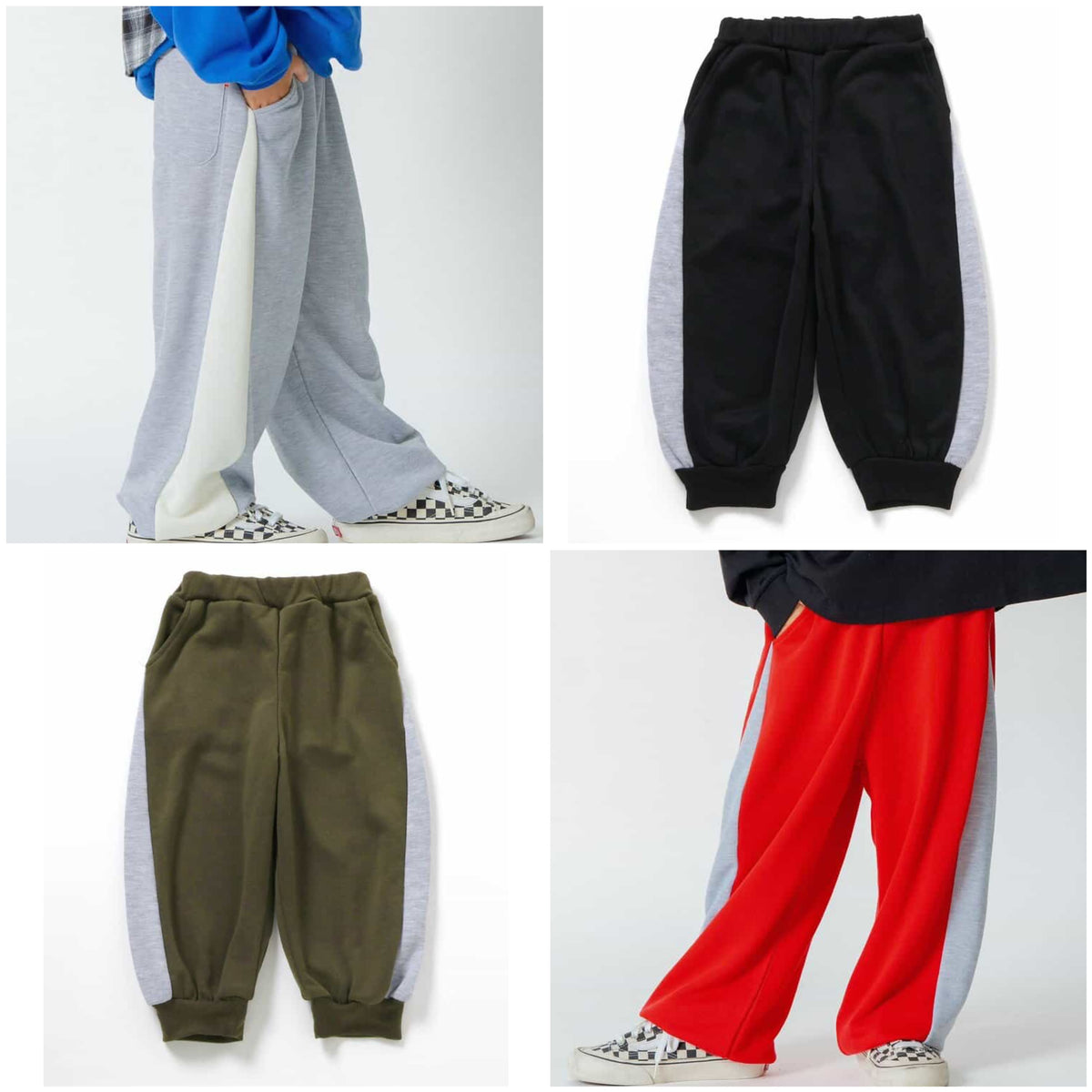 日本童裝 BREEZE 撞色運動褲 90-160cm 男童款/女童款 冬季 PANTS  聖誕紅/新年紅