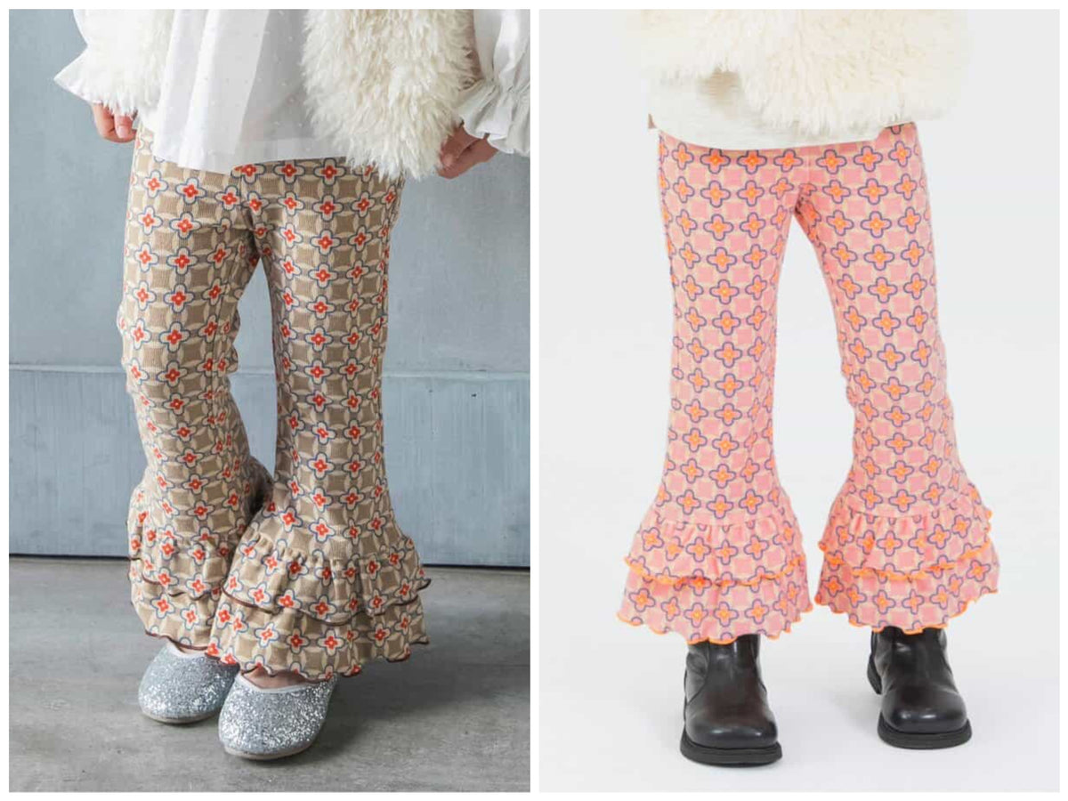 日本童裝 BREEZE 復古花紋荷葉邊長褲 80-140cm 女童款 秋季 PANTS