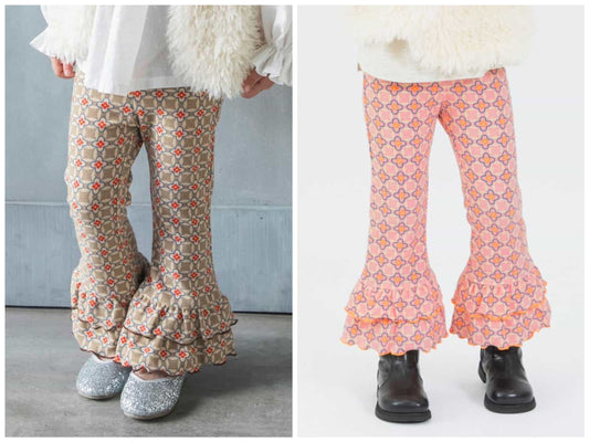 日本童裝 BREEZE 復古花紋荷葉邊長褲 80-140cm 女童款 秋季 PANTS