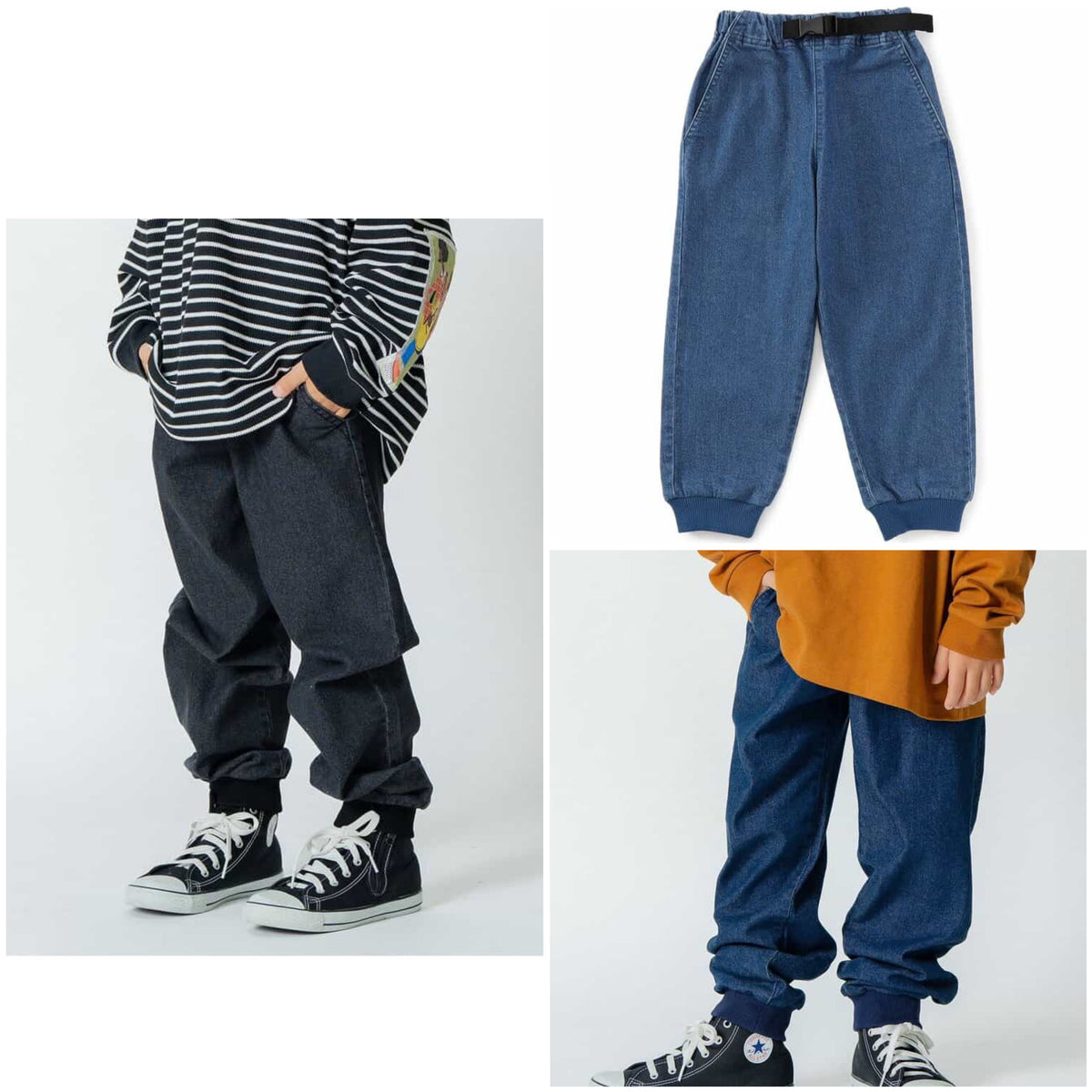 日本童裝 BREEZE 織帶腰帶牛仔褲 90-160cm 男童款 秋季 PANTS