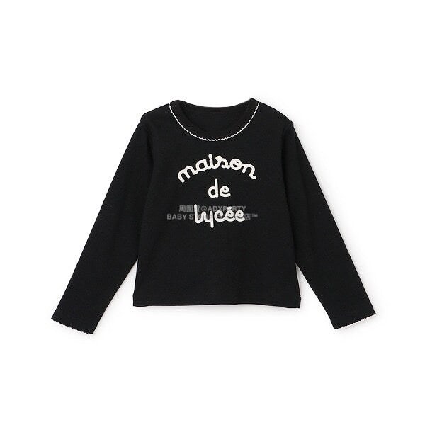 日本童裝 Ly# mine 字團網眼長袖上衣 100-150cm 女童款 秋季 TOPS