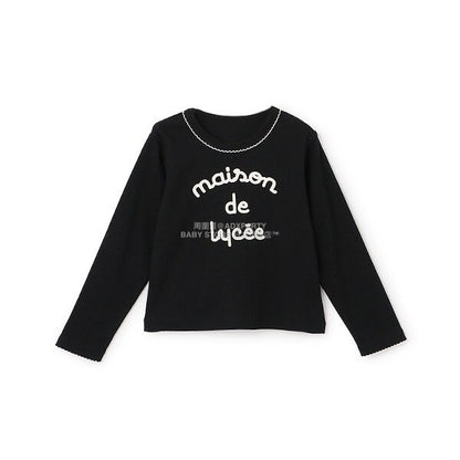 日本童裝 Ly# mine 字團網眼長袖上衣 100-150cm 女童款 秋季 TOPS