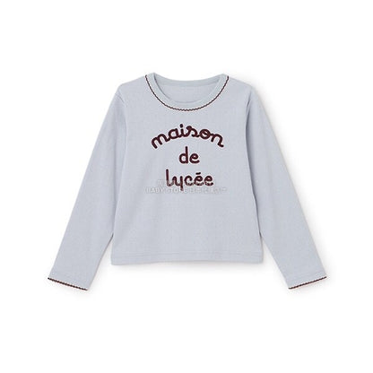 日本童裝 Ly# mine 字團網眼長袖上衣 100-150cm 女童款 秋季 TOPS