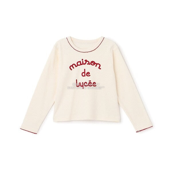 日本童裝 Ly# mine 字團網眼長袖上衣 100-150cm 女童款 秋季 TOPS