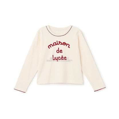 日本童裝 Ly# mine 字團網眼長袖上衣 100-150cm 女童款 秋季 TOPS