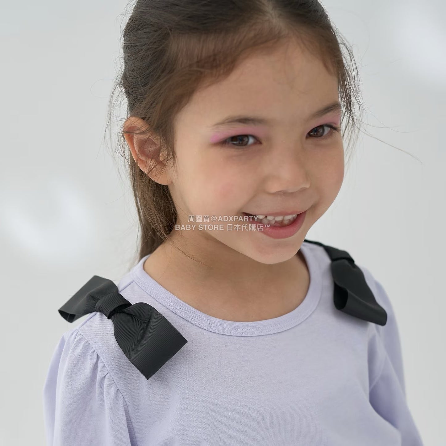 日本童裝 Ly# mine [柔軟棉] 蝴蝶結長袖上衣 100-150cm 女童款 秋季 TOPS