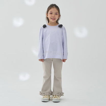 日本童裝 Ly# mine [柔軟棉] 蝴蝶結長袖上衣 100-150cm 女童款 秋季 TOPS