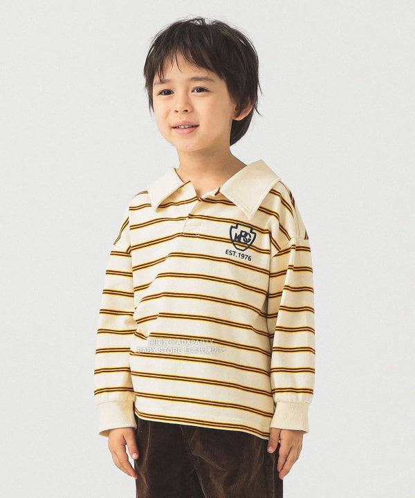 日本童裝 B:MING by BEAMS 條紋翻領上衣 100-130cm 男童款 秋冬季 TOPS