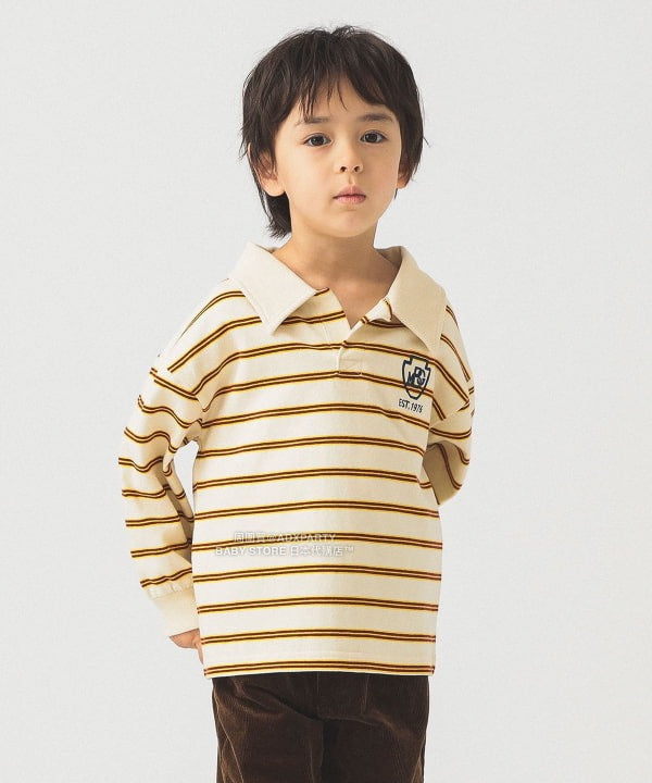 日本童裝 B:MING by BEAMS 條紋翻領上衣 100-130cm 男童款 秋冬季 TOPS