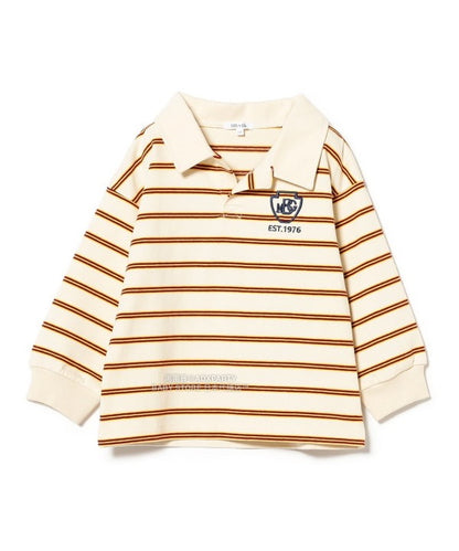 日本童裝 B:MING by BEAMS 條紋翻領上衣 100-130cm 男童款 秋冬季 TOPS