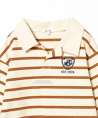 日本童裝 B:MING by BEAMS 條紋翻領上衣 100-130cm 男童款 秋冬季 TOPS