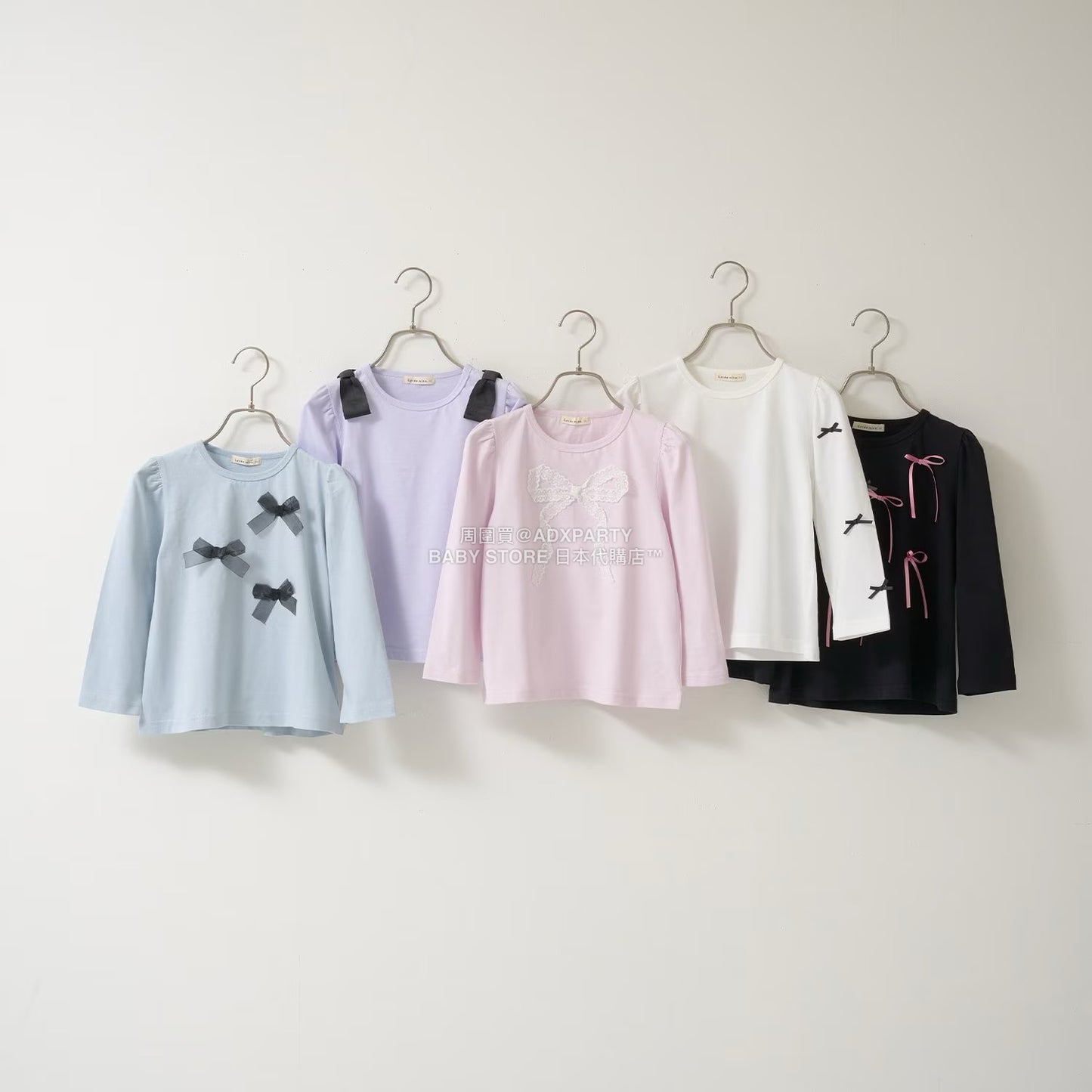 日本童裝 Ly# mine [柔軟棉] 蝴蝶結長袖上衣 100-150cm 女童款 秋季 TOPS