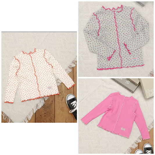 日本童裝 BREEZE 木耳邊上衣 80-140cm 女童款 秋季 TOPS